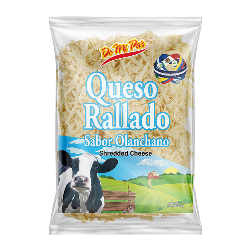 Queso Rallado Olanchano Seco – Shredded Cheese 14oz – De Mi País Catálogo